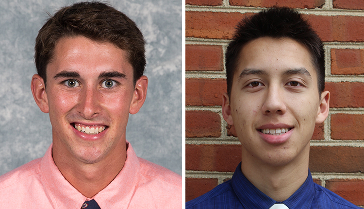 Christopher Newport Junior Grayson Reid and Mary Washington Freshman David Danek Named CAC Men's Track & Field Athletes of the Week