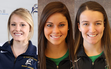 St. Mary's Senior Emily Shafer Joins York Seniors Leah Schultz And Katie Vautier On CAC Women's Lacrosse Weekly Awards Stand