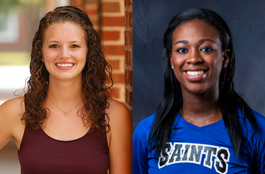 Rachel Conway And Morgan McAlpin Share Oct. 15 CAC Volleyball Weekly Award